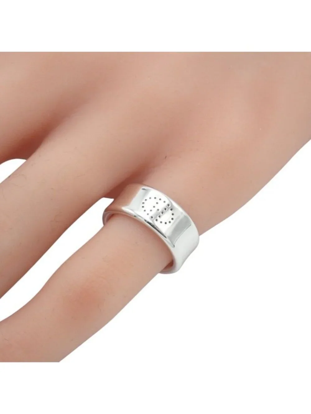 Hermes Eclipse Ribbon Ring 925 Sterling Silver Logo